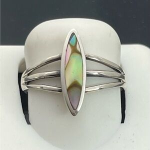 size 8 sterling silver abalone ring sterling silver 925
